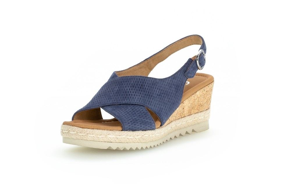 Gabor Sandalette Keilabsatz Leder blau 82.831.26 