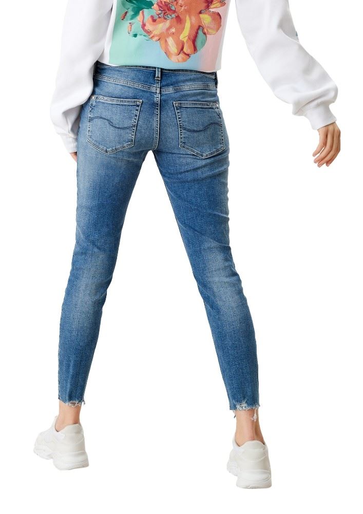 QS designed by Skinny ankle leg- Jeans 7/8 Länge  Used- Look blau S12  2111703 36 | Hellblau | 