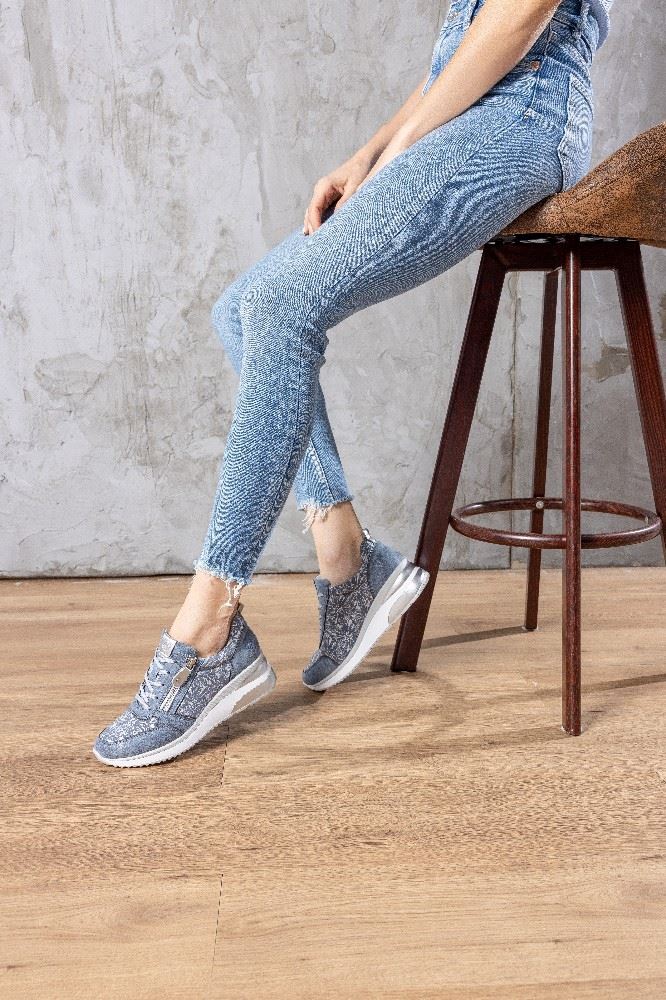 Remonte Damen Sneaker ozeanblau D2401-12 