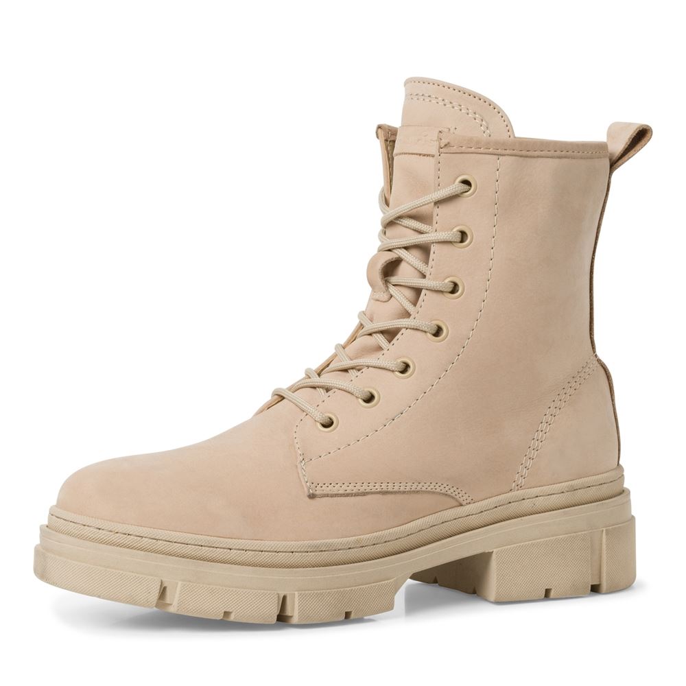 Tamaris Schnürboot Schnürstiefelette Leder TOUCHit-Fußbett beige S22 1-1-25203-29 41 | 376 ANTELOPE NU | 
