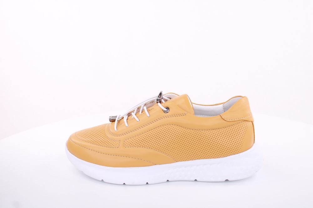 PETER ERIKSON Damen Sneaker Leder Wechsel- Fußbett gelb, grau S13 231508 
