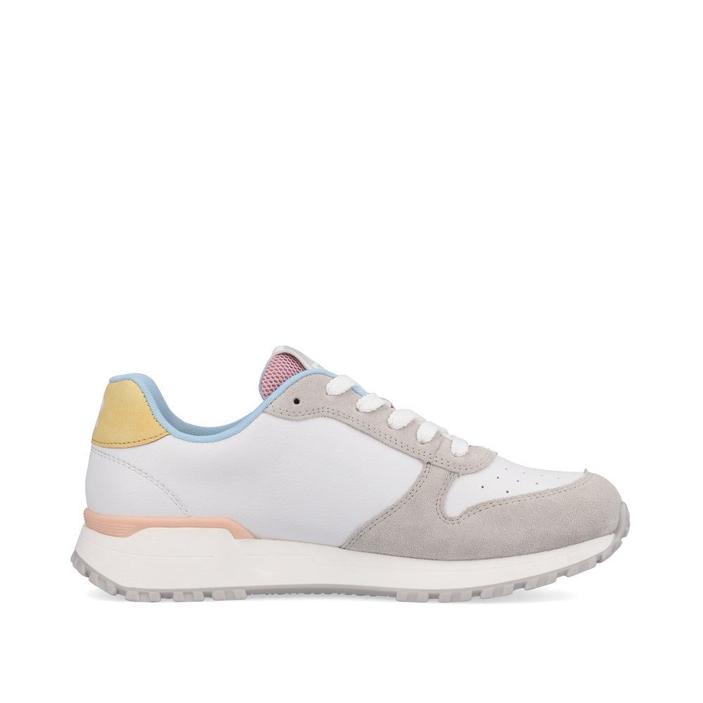 Rieker EVOLUTION Damen Sneaker Leder-mix farbige Details weiß S13  W0600-90 