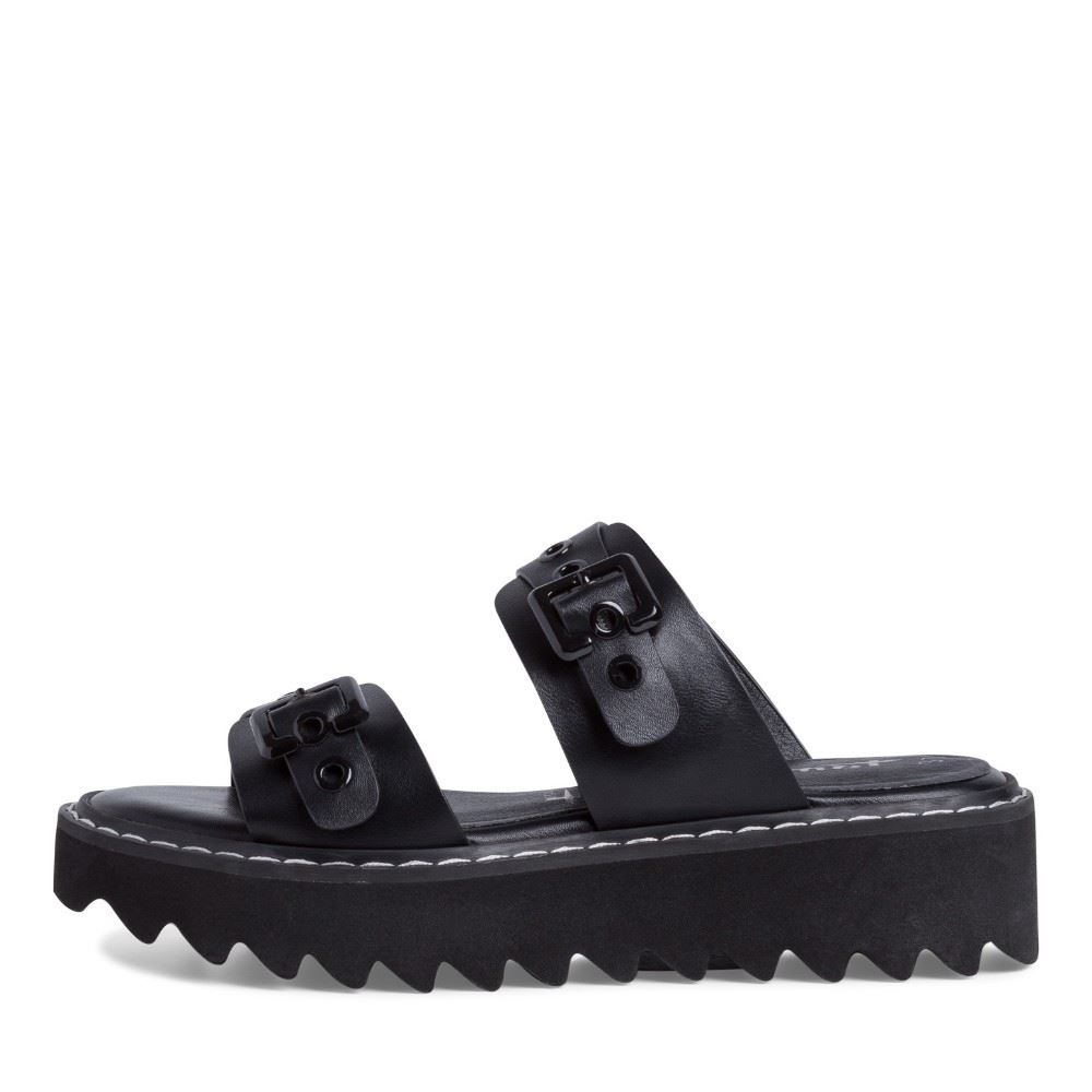 Tamaris Pnatolette Plateau Sägezahnsohle Leder schwarz 1-1-27227-26 37 | 020 BLACK MATT | 