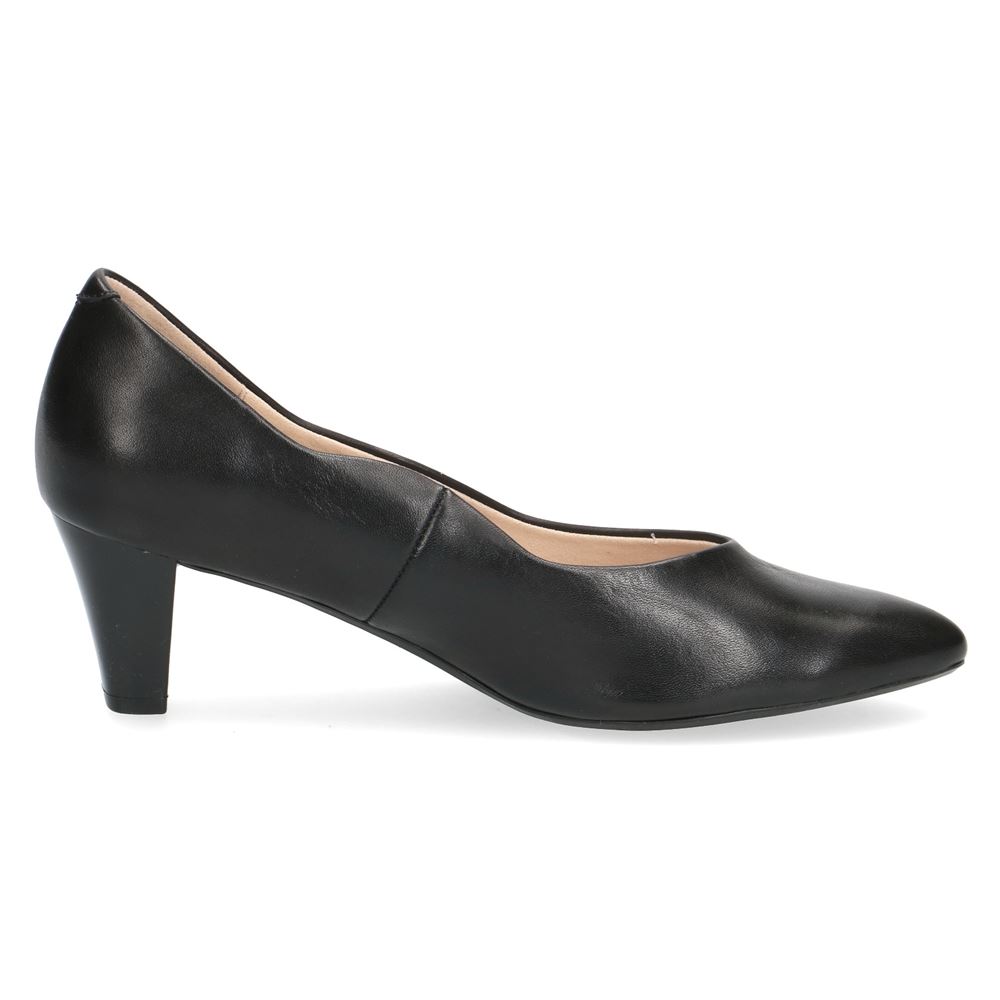 Caprice klassischer Pumps Leder G- Weite schwarz beige S12  9-9-22400-28 