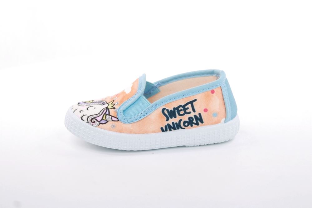 s`knöpfli Kinder Hausschuh Schlupfschuh Mädchen Einhorn- Motiv orange S13 V28851 