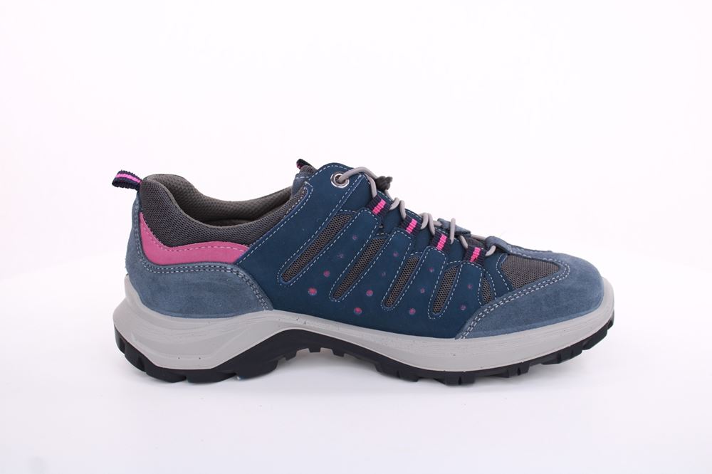 Imac Damen Trekkingschuh Wanderschuh Schnellschnürung Leder/ Mesh blau S13 356740 
