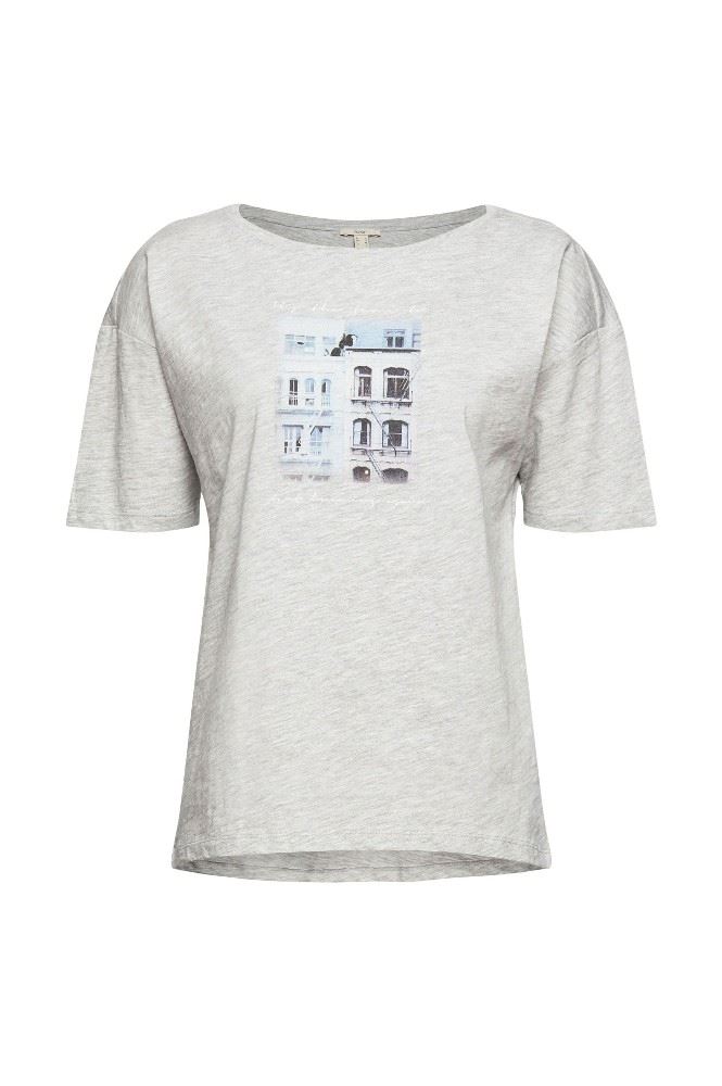 ESPRIT T-Shirt mit Fotoprint aus Bio-Baumwoll-Mix 032EE1K331 XL | E044 LIGHT GREY | 