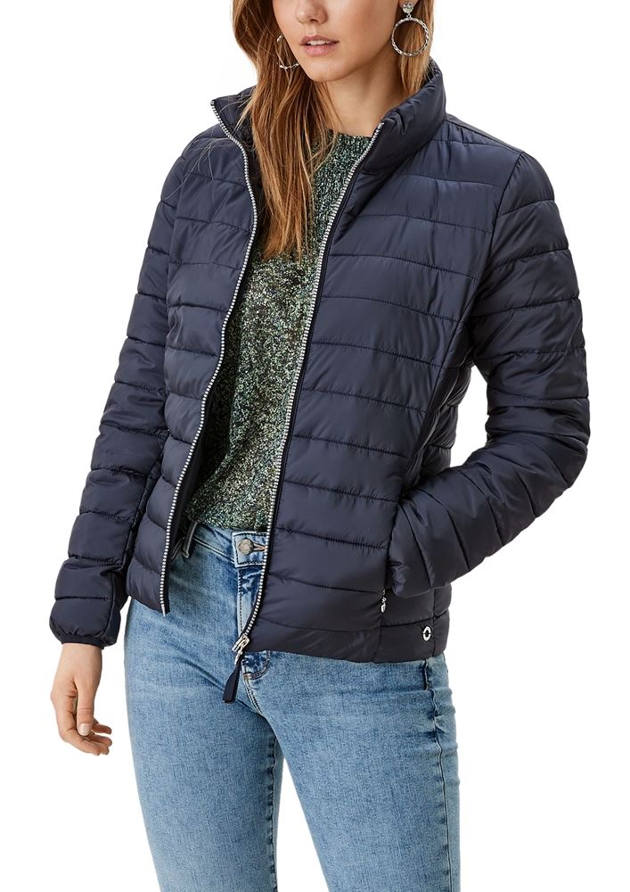 s.Oliver leichte  Damen Steppjacke Stehkragen blau schwarz S22  2116407 44 | 9999 GREY/BLACK | 