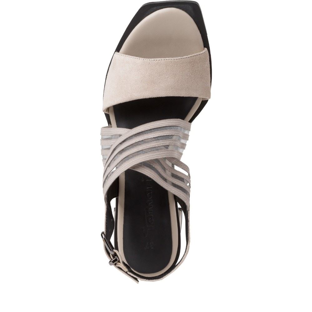 Tamaris Sandalette taupe TOUCHit Fussbett S12 1-1-28354-28 37 | 341 TAUPE | 