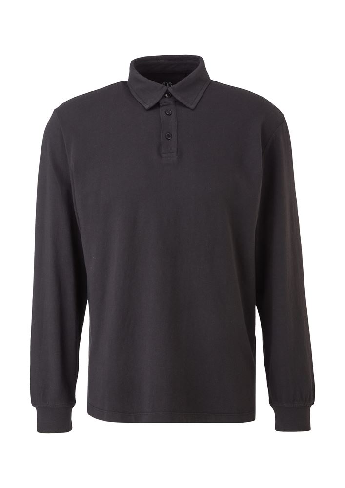s.Oliver Shirt langarm Flammgarnjersey Polokragen blau  schwarz S12 2115897 