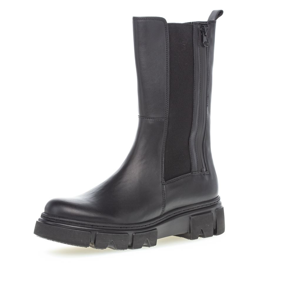 Gabor Chelsea- Boot Leder Wechselfußbett schwarz S22 91.732.27 5,5 | schwarz (schwar | F