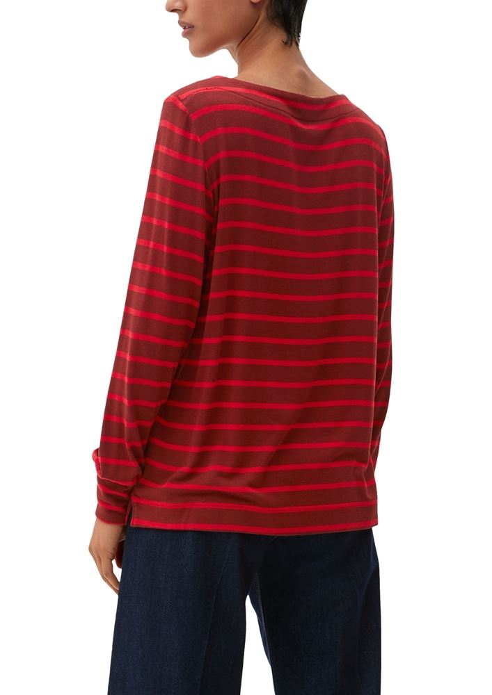 s.Oliver Streifenshirt aus Strickjersey S22 2121525 40 | 38G2 RED | 
