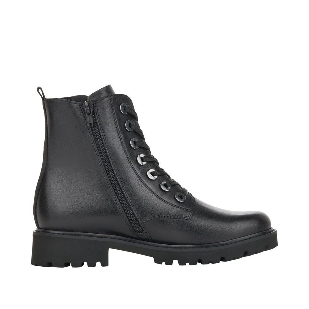 Remonte Damen Schnürstiefelette Leder schwarz S22 D8671-01 