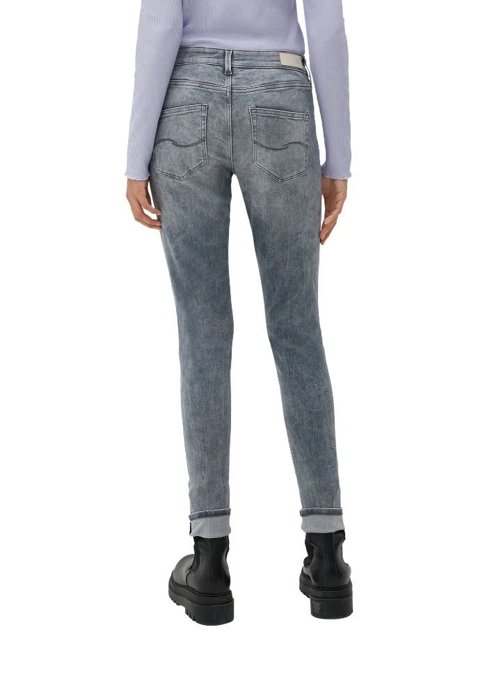QS designed by Skinny-Jeans im Used-Look grau S22  2124401 44 | 94Z7 GREY/BLACK | L30