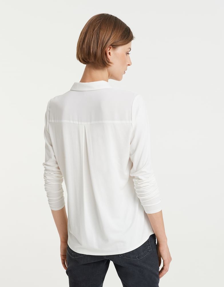 OPUS Bluse Flasti milk V - Ausschnitt S22 246694955100 44 | 1004 milk | 