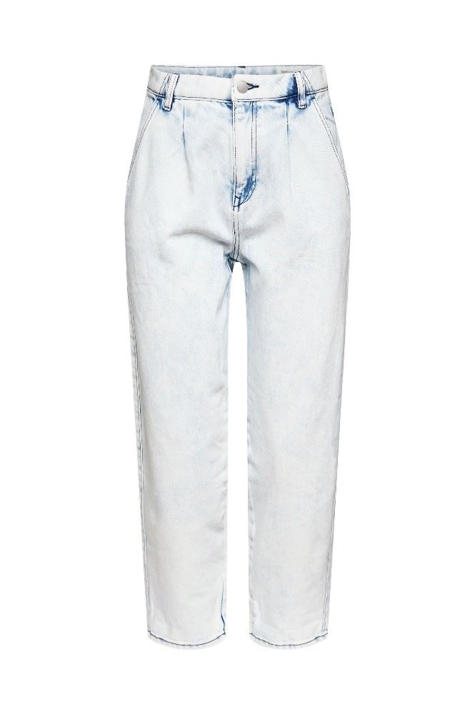 EDC Cropped Jeans mit Bundfalten 032CC1B311 W27 | C904 BLUE BLEAC | L28
