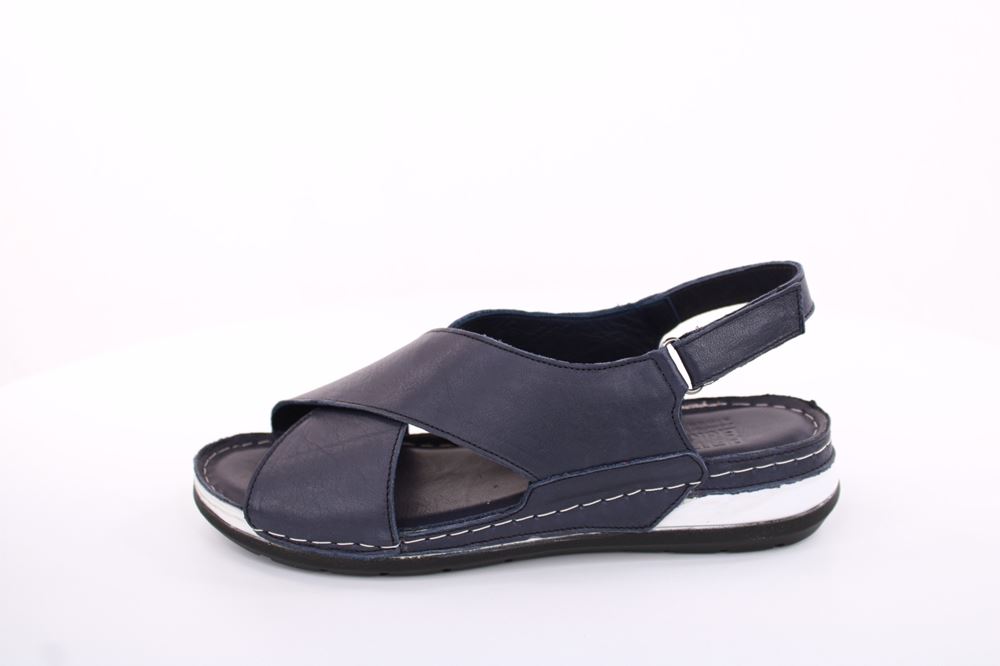 PETER ERIKSON Damen Sandale Leder Comfort- Fußbett blau S13 221530 