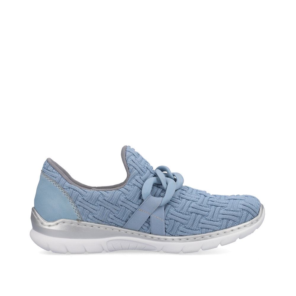 Rieker Antistress Damen Slipper Textil Kettendetail blau S13 L3270-12 