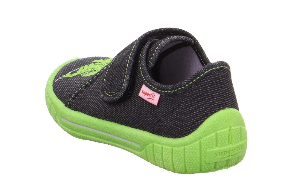superfit Hausschuh BILL Schwarz Grün Dino 1-800278-0030 