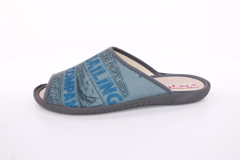 s`knöpfli Herren Pantolette Hausschuh blau S13 AC10786 