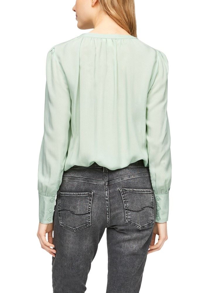 QS designed by Modalbluse mit Falten-Detail grün  2058807 34 | 7220 Green | 