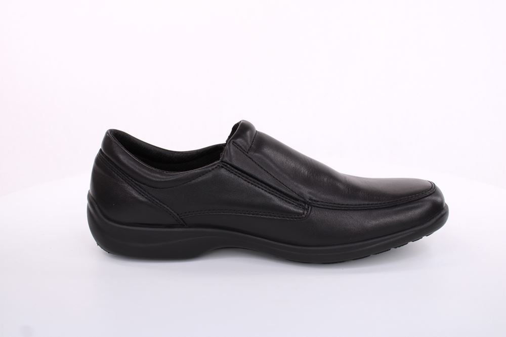 Imac Herren Slipper Schlupfschuh Leder klassisch schwarz S13 350600 