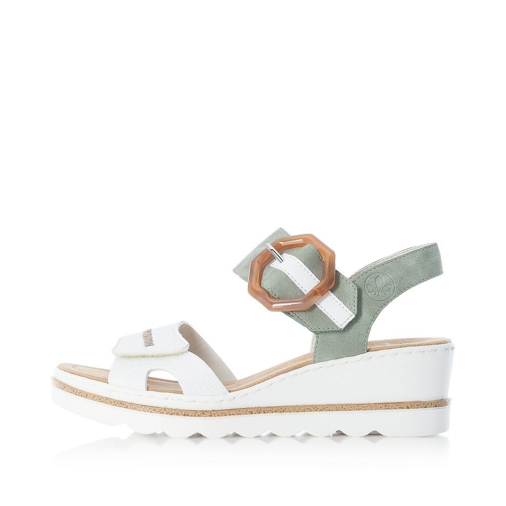 Rieker Sandalette Antistress Keil Klettverschluss weiß 67476-81 