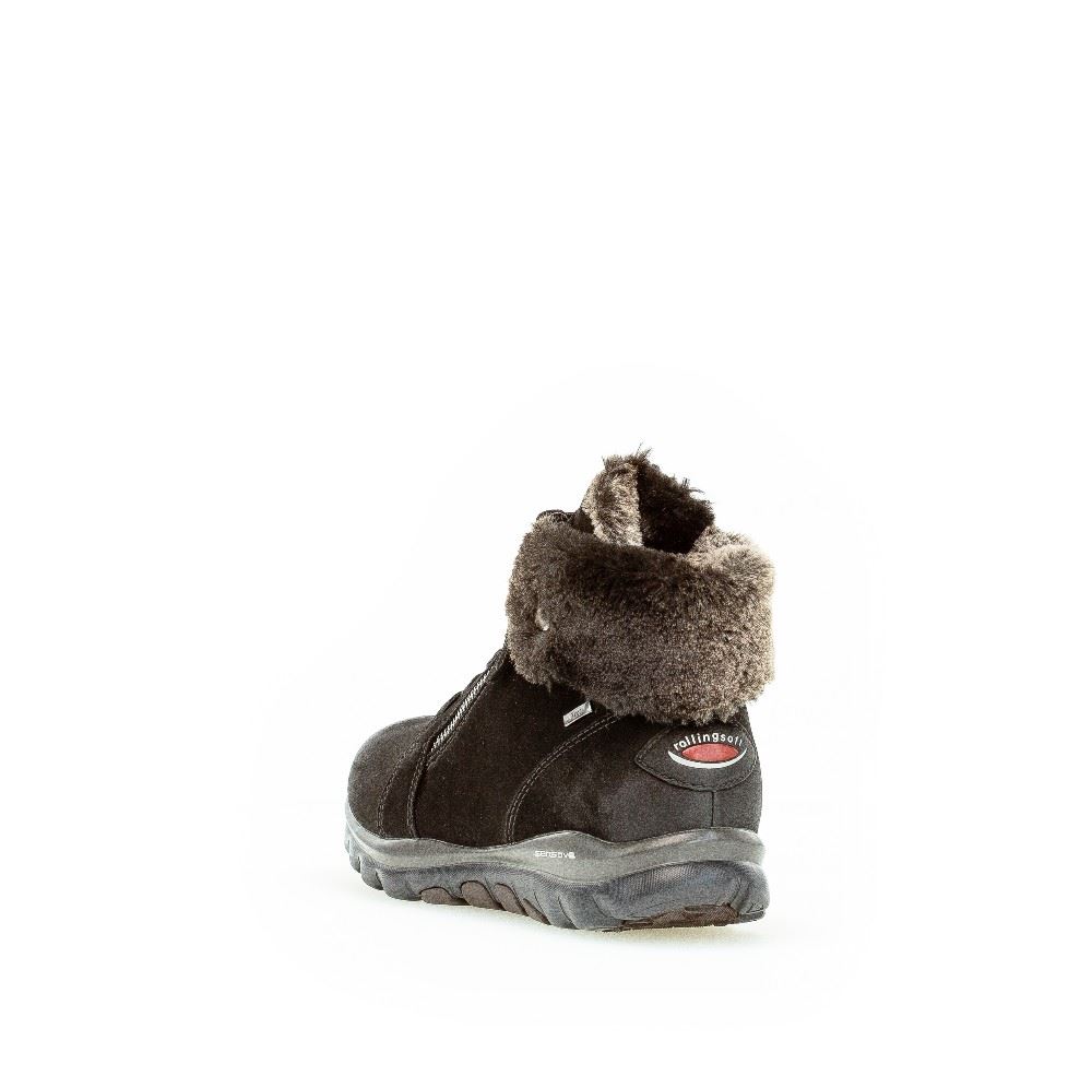 Gabor rollingsoft Schnürstiefelette schwarz S21 76.866.47 6 | schwarz (Flausc | 