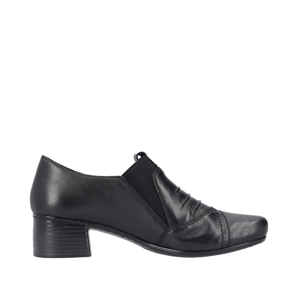 Rieker Antistress Damen Slipper Trotteur Leder Blockabsatz schwarz S23 41657-00 