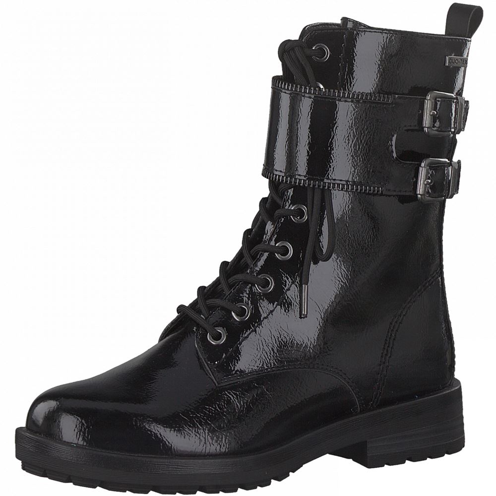 Tamaris Lack Schnürboot Stiefelette schwarz S21 1-1-26282-27 39 | 018 BLACK PATEN | 