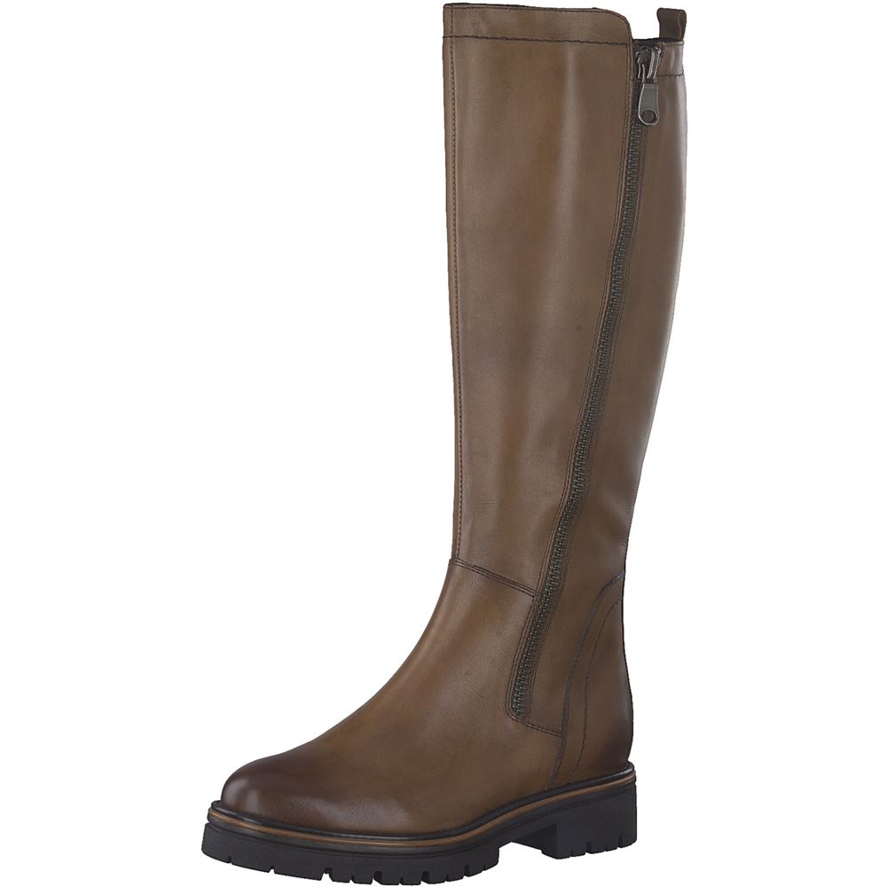 MARCO TOZZI Stiefel Langschaft Leder  braun S22  2-2-25608-29 39 | 306 COGNAC | 