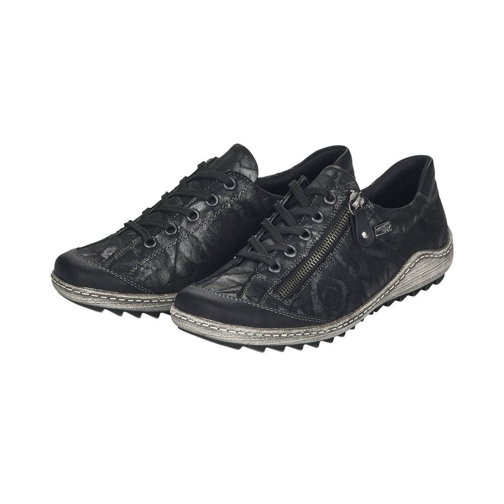 Remonte Halbschuh Sneaker Reißverschluss Tex - Membran schwarz kombi R1402-05 
