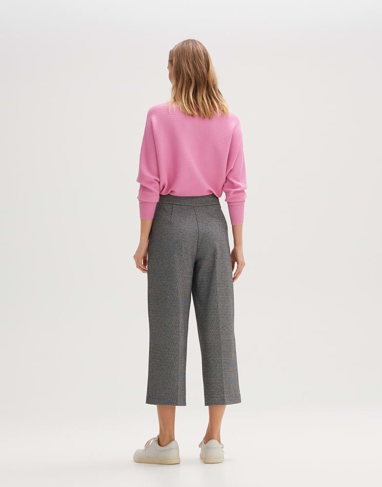 OPUS Culotte Misha minimal Jacquard Muster Bügelfalte schwarz S13 2417611084100 
