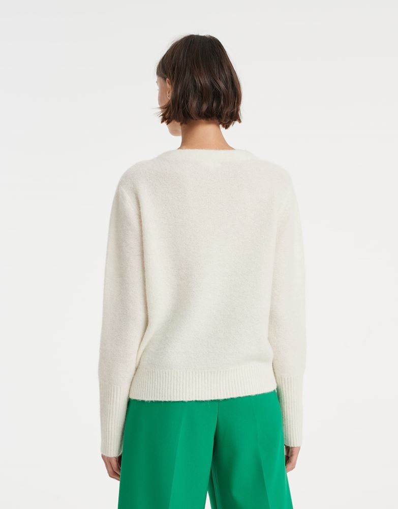OPUS Strickpullover Polora Colorblock weiß S22 10126410963148 