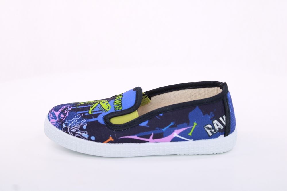 s`knöpfli Kinder Hausschuh Schlupfschuh Jungen Dinosaurier- Motiv blau S13 V28967 