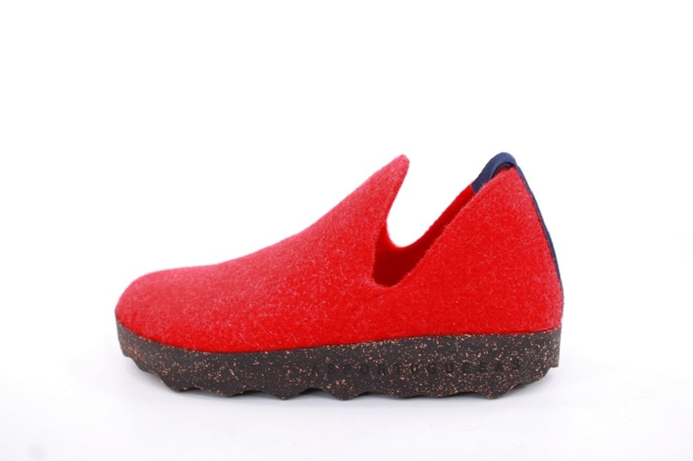 ASPORTUGUESAS City Round Toe Schuh Damen Wolle Kork- Sohle vegan rot  S22 P018003049 