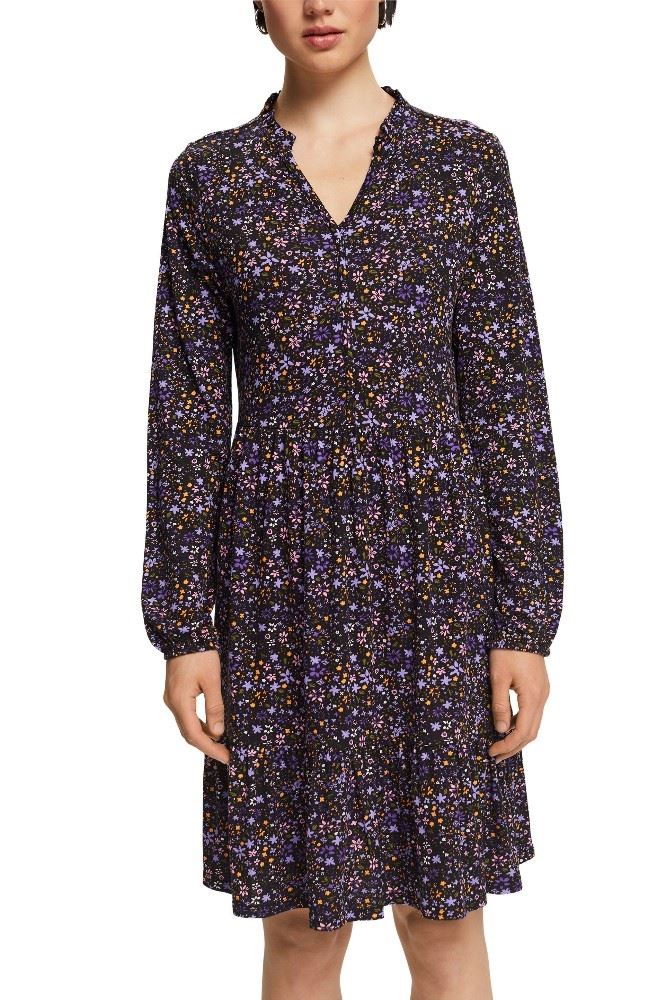 EDC Kleid gemustert LENZING ECOVERO schwarz S22 992CC1E306 M | C003 BLACK 3 | 