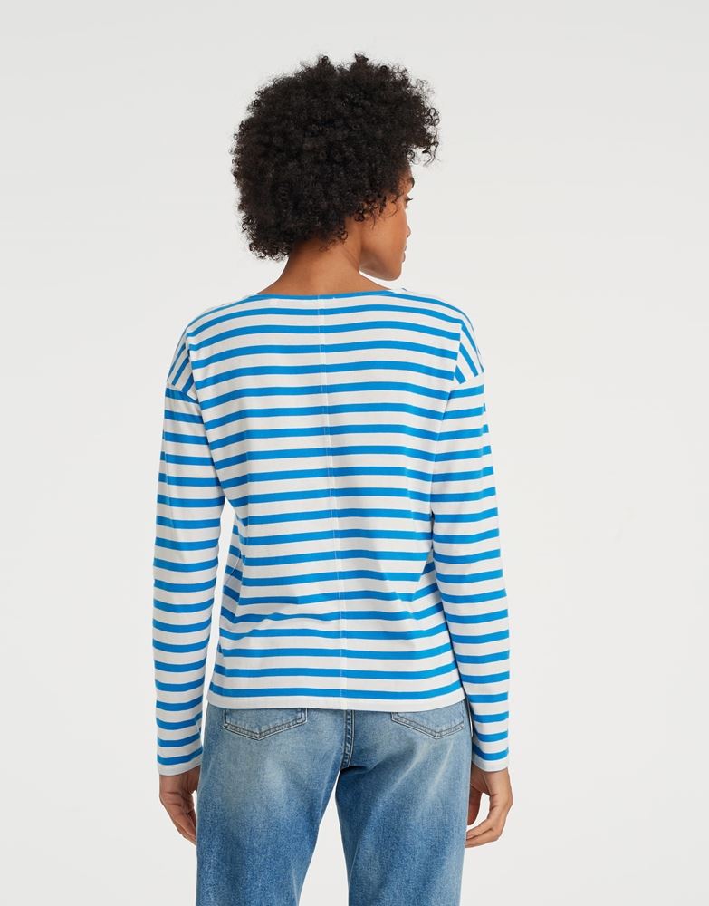 OPUS Streifenshirt Santio blau S13 10132311000100 