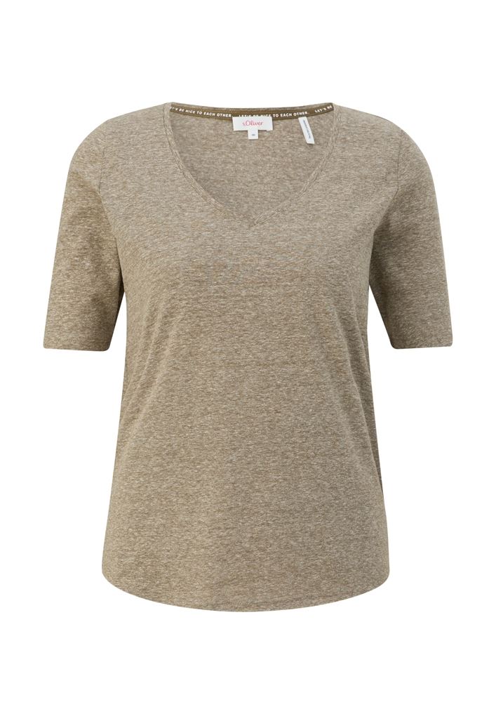 s.Oliver T-Shirt mit Rollsaum weiß, grün, schwarz, orange S13  2130253 