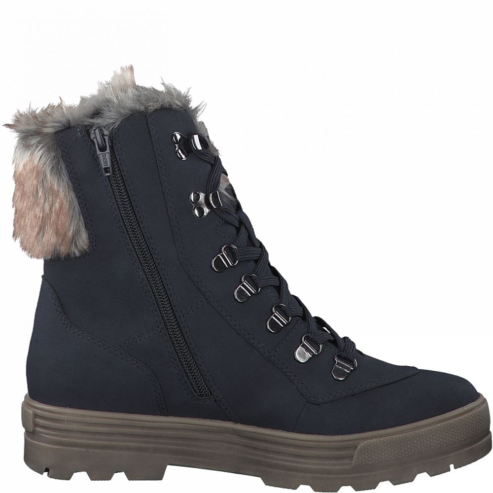 s.Oliver Stiefelette Boots Reißverschluss Schnürer blau S21 5-5-26231-37 37 | 805 NAVY | 