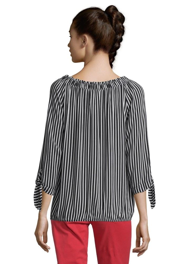 Betty Barclay Bluse Carmen 3/4 blau weiß  gestreift 39852653 42 | 8812 Dark Blue/ | 