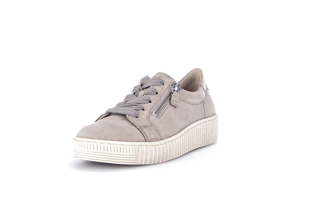 Gabor Sneaker low Rauleder Reißverschluss Wechselfußbett beige S13 23.334.12 