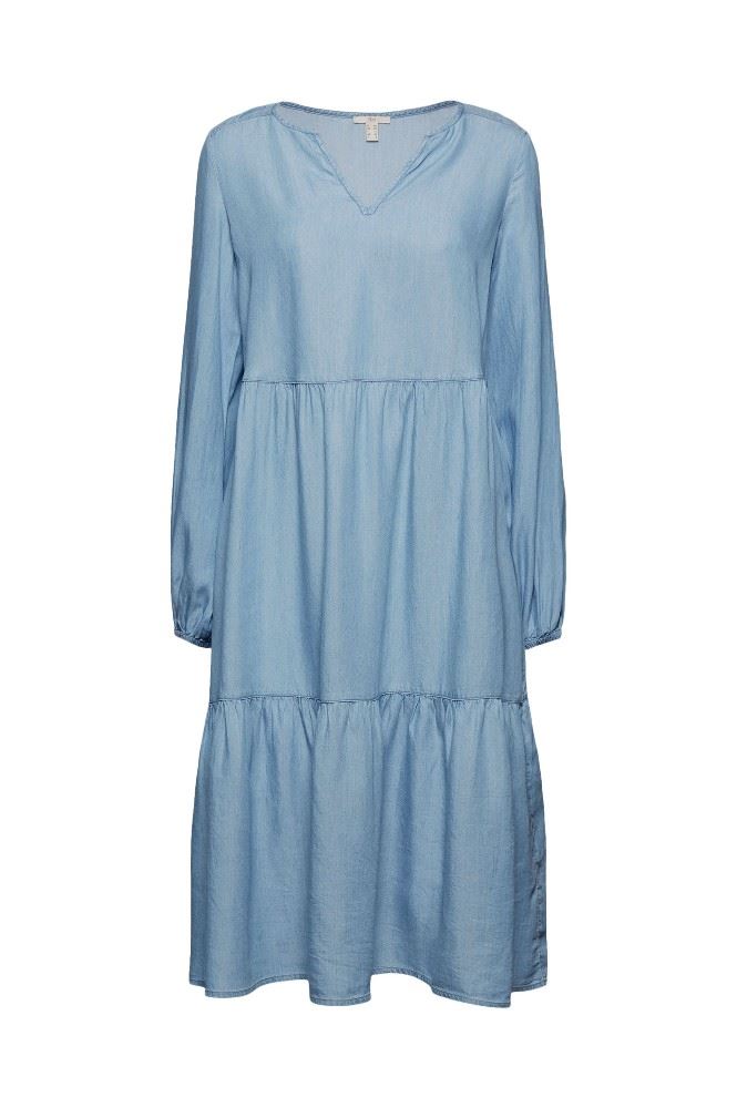 EDC Kleid Tencel Midi 031CC1E303 XL | C903 BLUE LIGHT | 
