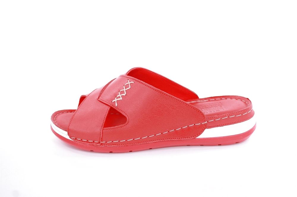 PETER ERIKSON Pantolette Leder Comfort- Fußbett blau, rot S13 221535 