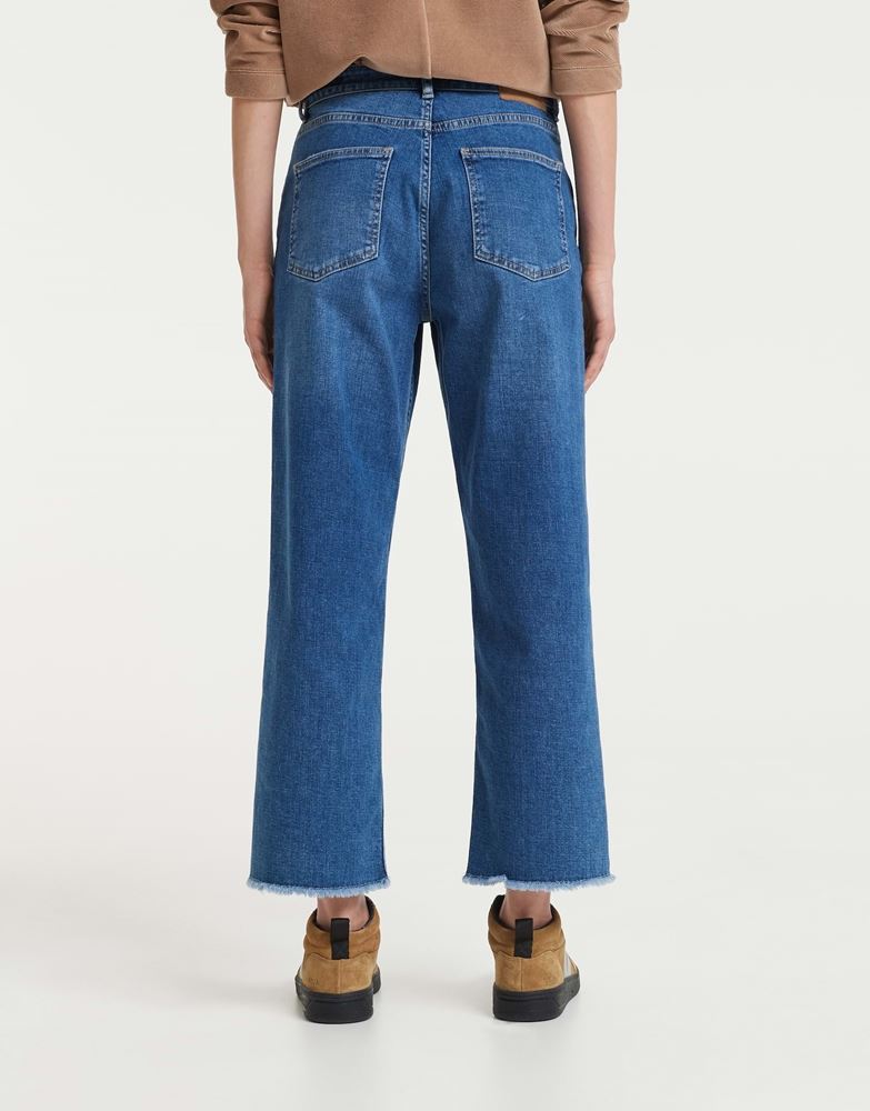 OPUS Jeans Momoito authentic Culotte Fransensaum blau S22 2462810731100 36 | 60014 authentic | 
