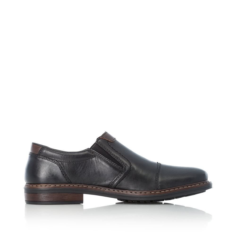 Rieker Antistress Herren Slipper Leder klassisch schwarz S13 17659-00 