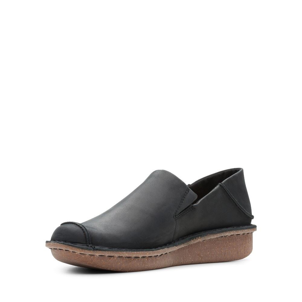 Clarks Funny Go Slipper Leder schwarz 26147560 3,5 | go black | 