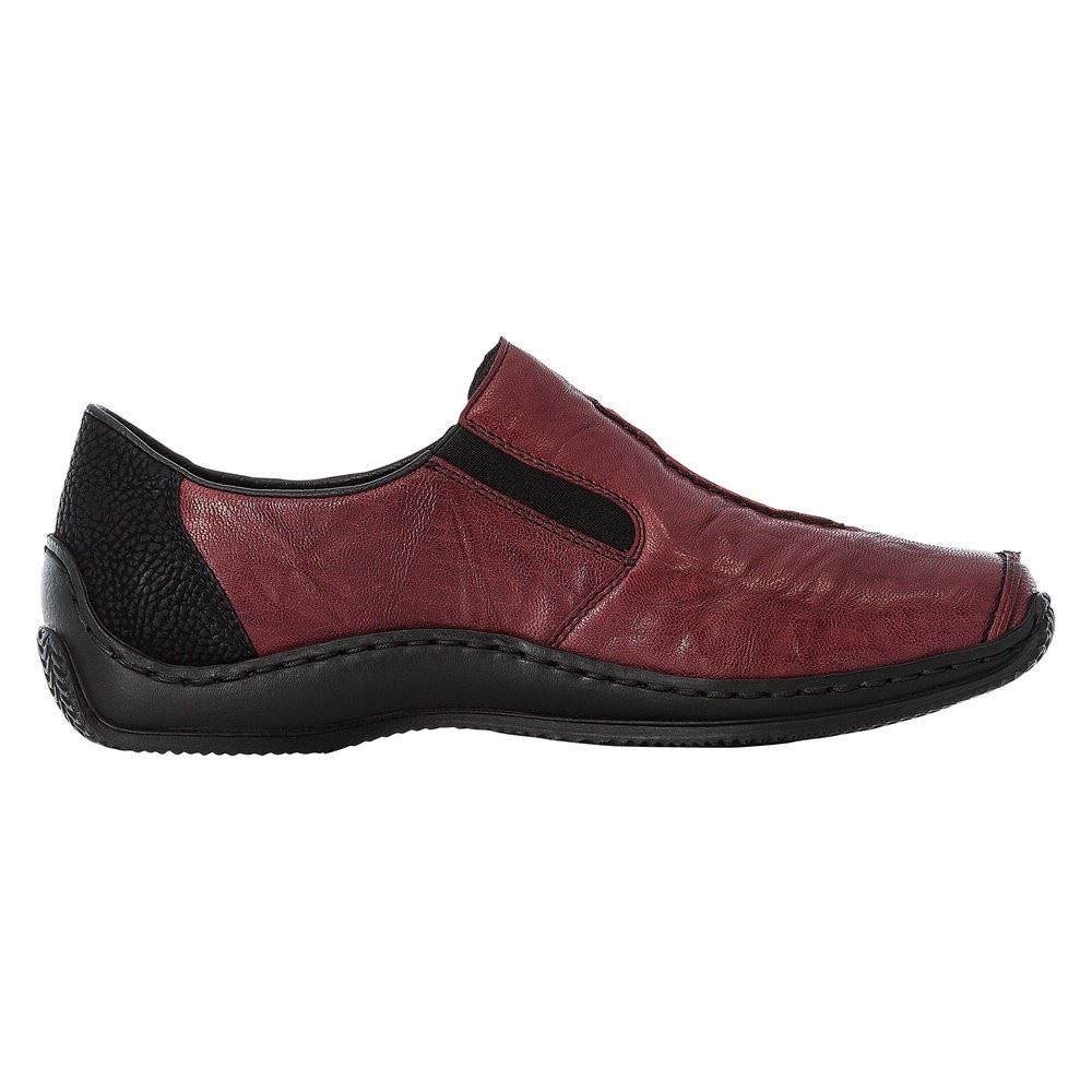 Rieker Antistress Damen Slipper Leder rot S12 L1751-35 41 | wine/schwarz | E