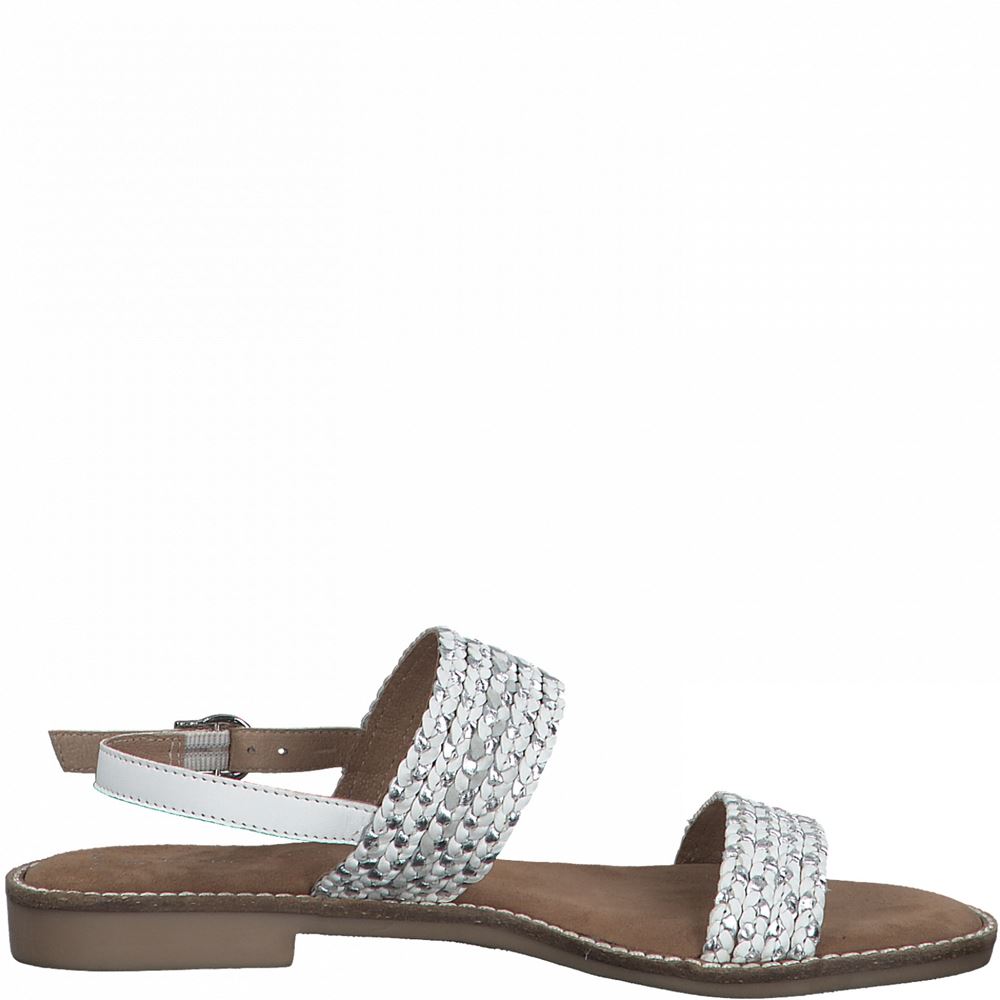 Marco Tozzi Sandale Leder geflochten weiß 2-2-28135-26 40 | 197 WHITE COMB | 