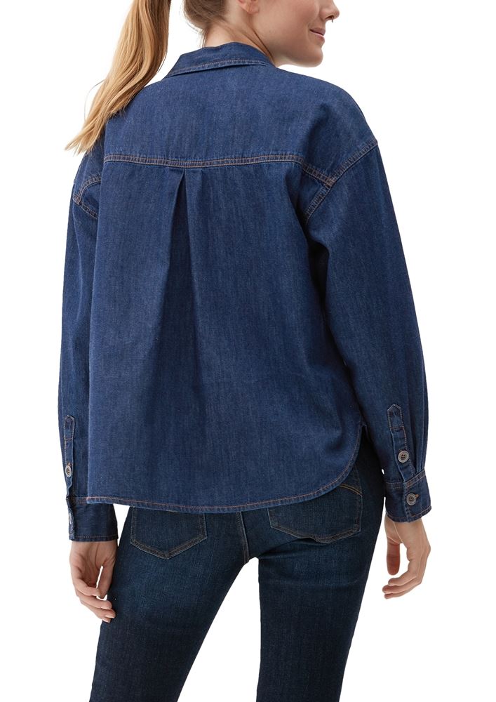 QS designed by Jeansbluse mit Brusttasche blau S22  2117744 